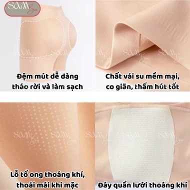 Quần Độn Hông Mông 2in1 SamBra Cạp Ngắn Nâng Đẩy Form Vòng 3 Căng Tròn Sexy QS12 149.500 VND 2
