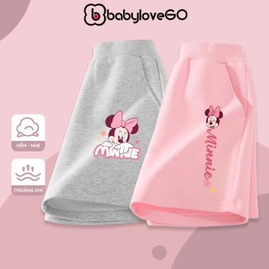 Quần đùi bé gái BabyloveGO Disney chất nỉ da cá dáng thể thao năng động 99.000₫ 10