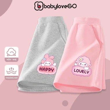 Quần đùi bé gái BabyloveGO Kuromi da cá mềm mịn, thoáng khí, basic năng động 99.000₫ 3