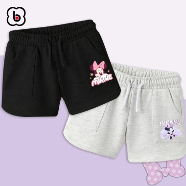 Quần đùi bé gái BabyloveGO short mùa hè co giãn thoáng khí in hình Mickey Mouse 119k