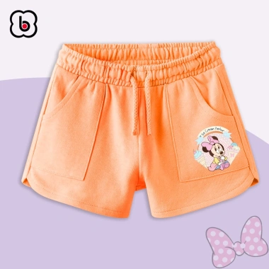 Quần đùi bé gái BabyloveGO short mùa hè co giãn thoáng khí in hình Mickey Mouse 119k