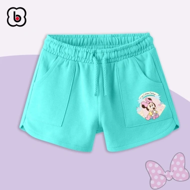 Quần đùi bé gái BabyloveGO short mùa hè co giãn thoáng khí in hình Mickey Mouse 119k