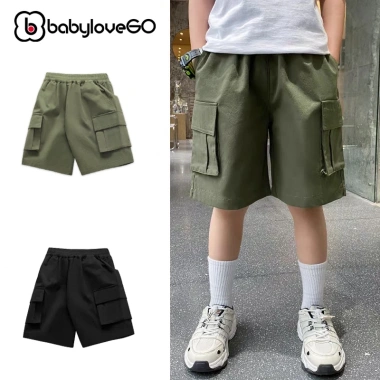 Quần đùi bé trai BabyloveGO kaki đứng form, túi hộp rộng rãi, thoáng mát KK03 2