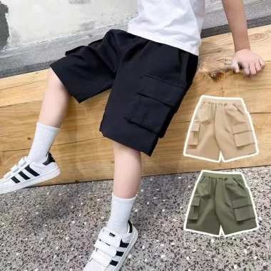 Quần đùi bé trai BabyloveGO kaki đứng form, túi hộp rộng rãi, thoáng mát KK03 3