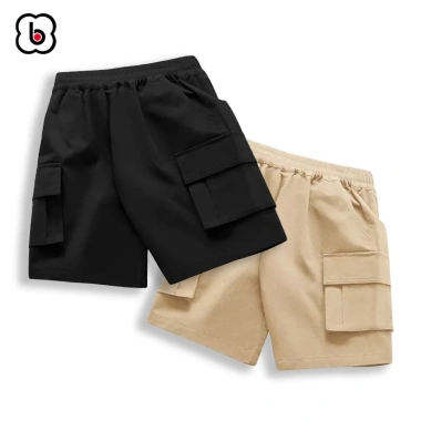Quần đùi bé trai BabyloveGO kaki đứng form, túi hộp rộng rãi, thoáng mát KK03 6