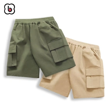 Quần đùi bé trai BabyloveGO kaki đứng form, túi hộp rộng rãi, thoáng mát KK03 8