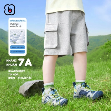 Quần Đùi Bé Trai BabyloveGO QT004 - Short Túi Hộp Cạp Chun Co Giãn, Thoải Mái, Giá 129k Giảm Giá 4