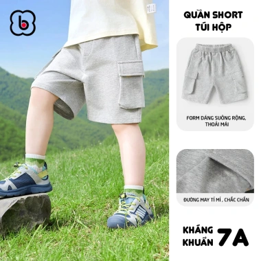 Quần Đùi Bé Trai BabyloveGO QT004 - Short Túi Hộp Cạp Chun Co Giãn, Thoải Mái, Giá 129k Giảm Giá 5
