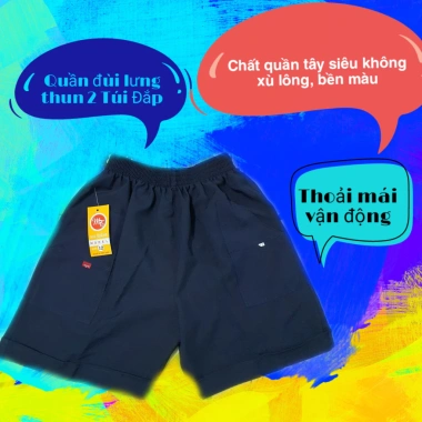 Quần đùi bé trai màu xanh - Đồng phục tiểu học cấp 1, lưng chun, giá chỉ 58.650đ 3 Quần đùi bé trai màu xanh - Đồng phục tiểu học cấp 1, lưng chun, giá chỉ 58.650đ 3