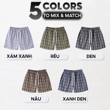 Quần Đùi Caro Nam LADOS-4.192 Chất Thô Tici Cao Cấp dày dặn có túi mặc nhà giá 104.000 VND 2
