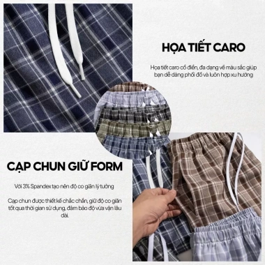 Quần Đùi Caro Nam LADOS-4.192 Chất Thô Tici Cao Cấp dày dặn có túi mặc nhà giá 104.000 VND 4