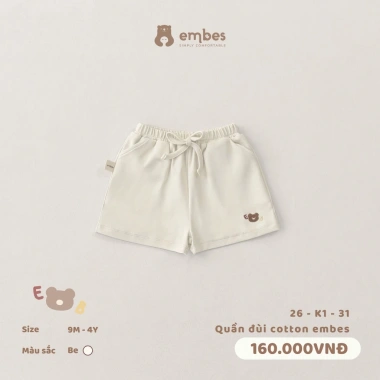 Quần Đùi Cộc Cotton Thêu Hình Mềm Mại Cho Bé Trai Gái 8-18kg Giá 158.400 VND 4 Quần Đùi Cộc Cotton Thêu Hình Mềm Mại Cho Bé Trai Gái 8-18kg Giá 158.400 VND 4