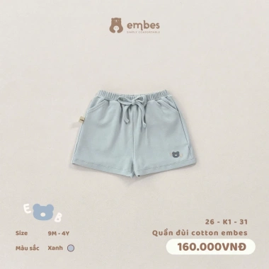 Quần Đùi Cộc Cotton Thêu Hình Mềm Mại Cho Bé Trai Gái 8-18kg Giá 158.400 VND 5 Quần Đùi Cộc Cotton Thêu Hình Mềm Mại Cho Bé Trai Gái 8-18kg Giá 158.400 VND 5