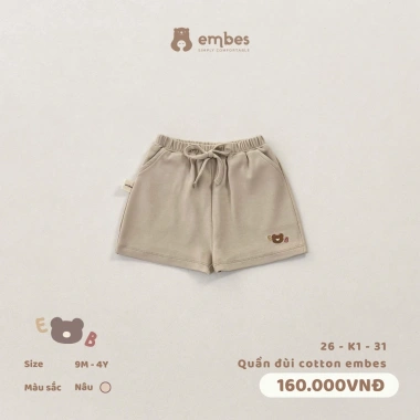 Quần Đùi Cộc Cotton Thêu Hình Mềm Mại Cho Bé Trai Gái 8-18kg Giá 158.400 VND 6 Quần Đùi Cộc Cotton Thêu Hình Mềm Mại Cho Bé Trai Gái 8-18kg Giá 158.400 VND 6
