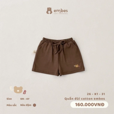 Quần Đùi Cộc Cotton Thêu Hình Mềm Mại Cho Bé Trai Gái 8-18kg Giá 158.400 VND 7 Quần Đùi Cộc Cotton Thêu Hình Mềm Mại Cho Bé Trai Gái 8-18kg Giá 158.400 VND 7