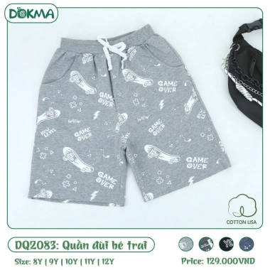 Quần Đùi Cotton Bé Trai 22-42kg Thể Thao Dokma DQ1.392 DQ1.417 DQ175 DQ2.083 - Mềm Mại, Khoẻ Khoắn, Giá 109k 3
