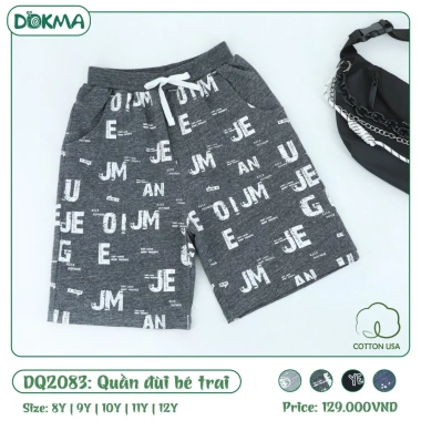 Quần Đùi Cotton Bé Trai 22-42kg Thể Thao Dokma DQ1.392 DQ1.417 DQ175 DQ2.083 - Mềm Mại, Khoẻ Khoắn, Giá 109k 5