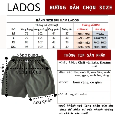 Quần đùi Kate nam LADOS 24.071 Form thoải mái, màu sắc tươi trẻ, giảm giá 20% 7