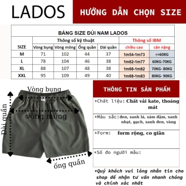 Quần đùi Kate nam trơn co giãn LADOS 4.071, thoáng mát, có túi, đa màu – chỉ 77.000₫ 5