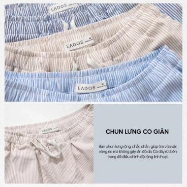 Quần Đùi Kẻ Sọc Nhí Lưng Chun Dây Rút Oxford Cao Cấp - Form Basic Dễ Phối 4