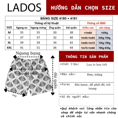 Quần đùi lưng chun dây rút lụa cao cấp họa tiết lá nhiệt đới LADOS-4.181 mùa hè trẻ 8