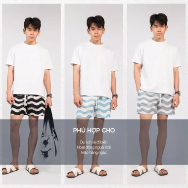Quần Đùi Lưng Chun Dây Rút Lụa Họa Tiết Sóng Biển LADOS-4.180 Mùa Hè Trẻ Trung 5