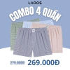 Quần đùi nam LADOS-7.151 chất kate mềm mát, họa tiết caro kháng khuẩn basic