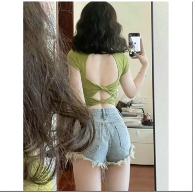 Quần đùi short jean nữ lưng cao rách, đùi lộ túi hack thời trang - Giá chỉ 129k 6 Quần đùi short jean nữ lưng cao rách, đùi lộ túi hack thời trang - Giá chỉ 129k 6