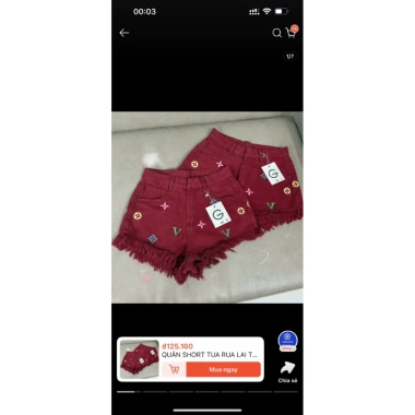 Quần đùi short jean nữ lưng cao thêu thời trang MS05 Giá chỉ 139k