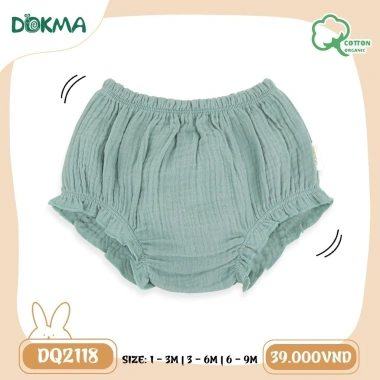 Quần Đùi Sơ Sinh Dúm Gấu Vải Xô Muslim Bé Dokma DQ2.118 - 39.000đ (giảm 10.140đ) 4