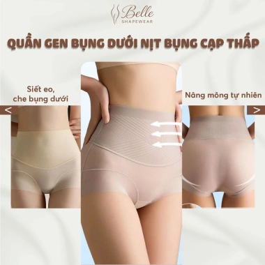 Quần Gen Bụng Dưới Nịt Cạp Thấp NB009 - Xiết Eo Nâng Mông, Không Viền, Giá 190k
