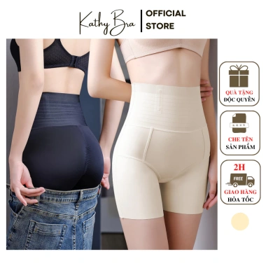 Quần Gen Nịt Bụng Cạp Cao Định Hình KATHY BRA Chất Su Mát Chống Cuộn Thon Gọn