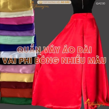 Quần giả chân váy áo dài ống xéo rộng Dự tiệc cưới lễ tết, giá 160.966 VND 10