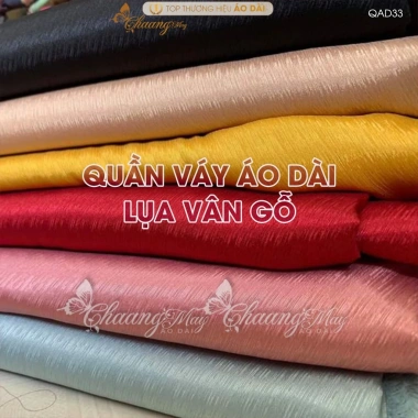 Quần giả chân váy đầm áo dài cách tân lụa Vân Gỗ ống xéo rộng - Đẹp tiệc cưới lễ tết 6