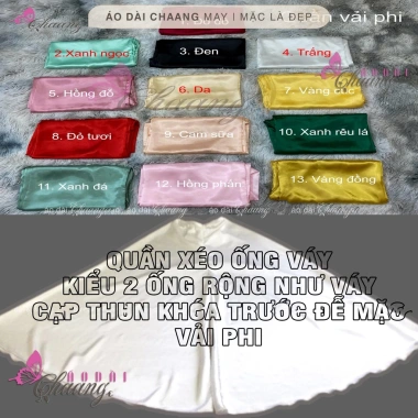 Quần giả chân váy lụa Tô Châu 110cm ống xéo Áo dài cách tân nữ dự tiệc cưới lễ tết QAD34