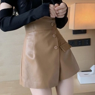 Quần giả váy da chéo nhiều khuy lệch phong cách cá tính - giảm còn 114k 2