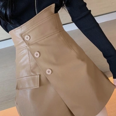 Quần giả váy da chéo nhiều khuy lệch phong cách cá tính - giảm còn 114k 4