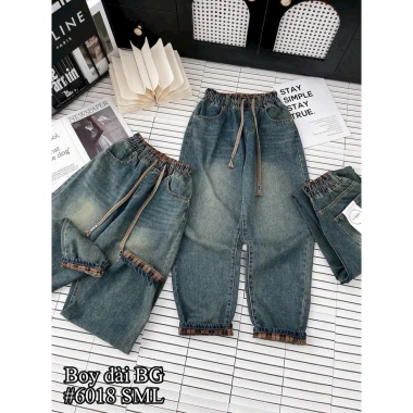 Quần Jean Baggy Nữ Kẻ Ảnh Thật - Hàng QC Giá Ưu Đãi 120k (Giá Gốc 147.6k)