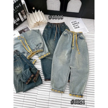 Quần Jean Baggy Nữ Kẻ Ảnh Thật - Hàng QC Giá Ưu Đãi 120k (Giá Gốc 147.6k)