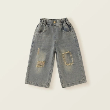 Quần Jean Bé Gái Ống Suông Rách Gối, Mềm Co Giãn, Phong Cách Cá Tính - Nhà Bông Kids 209k 9