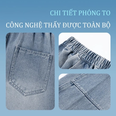Quần jean bé trai HKAM mùa xuân thu dáng rộng sành điệu - Giá chỉ 345.600₫ 6
