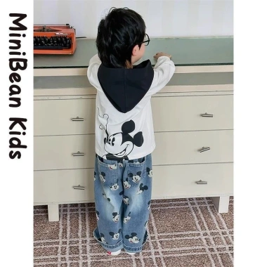 Quần jean bé trai họa tiết Mickey, ống thẳng Hàn Quốc - Giá 352.512 VND 5