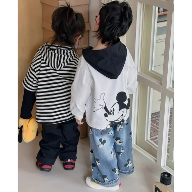 Quần jean bé trai họa tiết Mickey, ống thẳng Hàn Quốc - Giá 352.512 VND 6