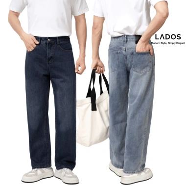 Quần Jean Casual Nam Cao Cấp Lados-14.199 Form Suông, Thoải Mái, Wash Màu Trẻ Trung Vintage