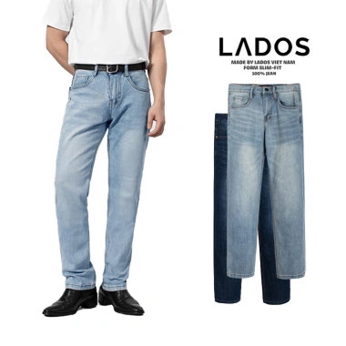 Quần Jean Casual Nam Cao Cấp Lados-14.199 Form Suông, Thoải Mái, Wash Màu Trẻ Trung Vintage
