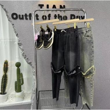 Quần jean dài ống rộng Mỹ retro, cá tính cho nam nữ - Giá ưu đãi 648.648 VND