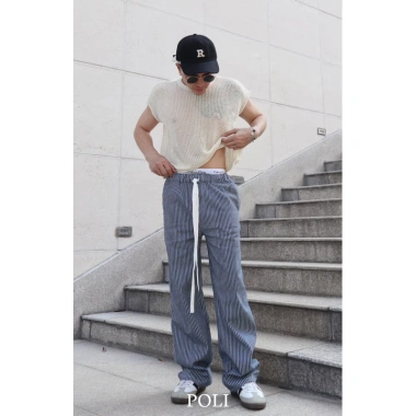 Quần jean form rộng lưng thun dây rút thời trang POLI - Giá 600.000 VND 9