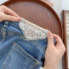Quần Jean HYCEO 1 Thắt Lưng Mở Rộng, Cotton Rỗng Ren, Điều Chỉnh Phụ Kiện May 6