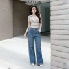 Quần Jean Kaylin Basic form suông ống rộng, Denim dày dặn, phong cách N2.158