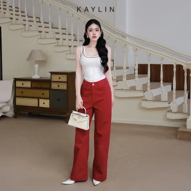 Quần Jean Kaylin Basic ống suông Denim dày dặn, phong cách - Giá 540.000 VND